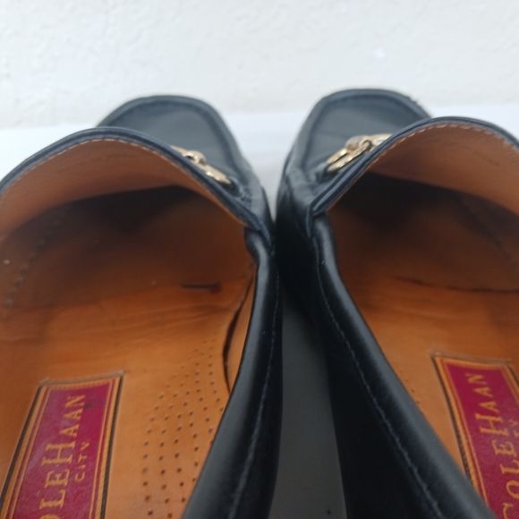 Cole Haan Pinch Maine Classic 9 M Black Equestrian Gold Horse Bit Loafers - Picture 5 of 12